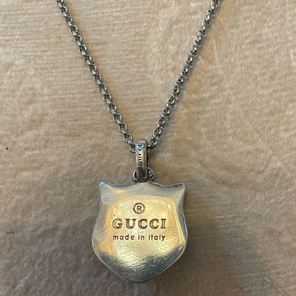 COPY - Gorgeous and Authentic Gucci silver Angry Cat necklace - Picture 4 of 4